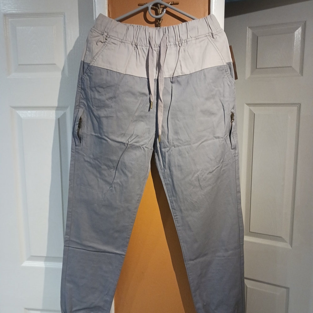 Camp And Campus Men's Charcoal Gray Drawstring Pants, Faux Cargo Pockets. Sz XXL